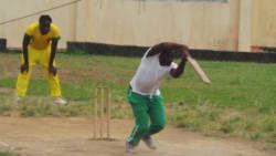 Ozzni Billingy on the drive during his innings of 86.