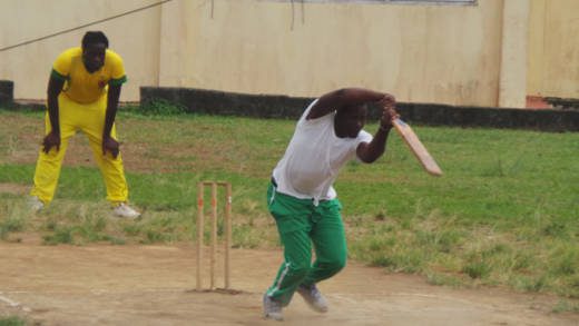 Ozzni Billingy on the drive during his innings of 86.