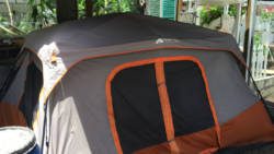 The tent in which Otis Lockhart, his wife and their three children lived for three years. (iWN photo)