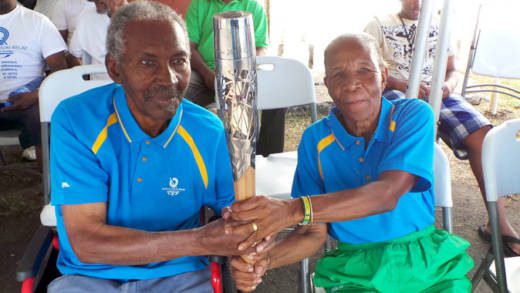 The late Elton Anderson, left, and SVG's First lady of Sports, Gloria Ballantyne MBE at the completion of the QBR at Arnos Vale Sports Complex.  
