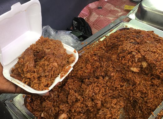 Food served at an outlet in Kingstown in 2017. (iWN photo)