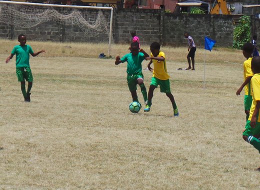 U11 action: Volcanoes vs Awesome FC 