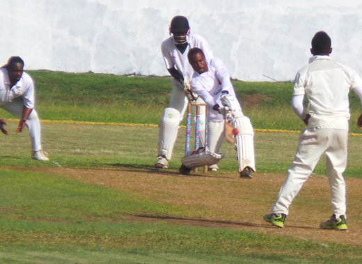 Rolando Wright goes in the attack during his innings of 39.