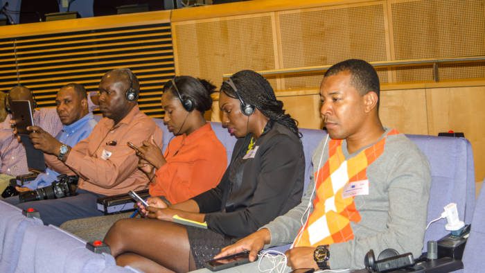 Caribbean media workers attending workshop at European Union External Action Service (EEAS). (Photo: Wayne Lewis)