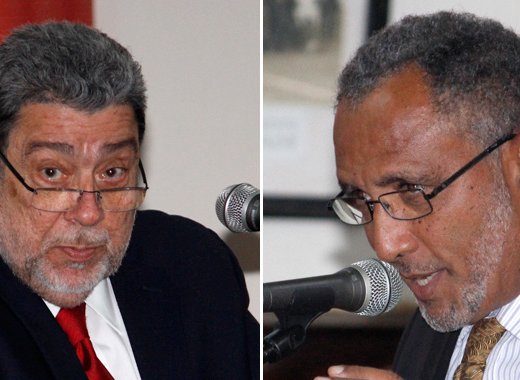 Prime Minister Dr. Ralph Gonsalves, left, and Opposition Leader Dr. Godwin Friday. (iWN file photos)