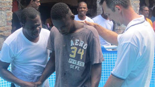 Grafton "Saddam" McDowall was among the prisoners baptised on Sunday. (Photo: Nerissa Sandy/Facebook)