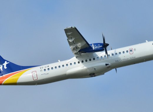 A LIAT ATR-72 aircraft. 