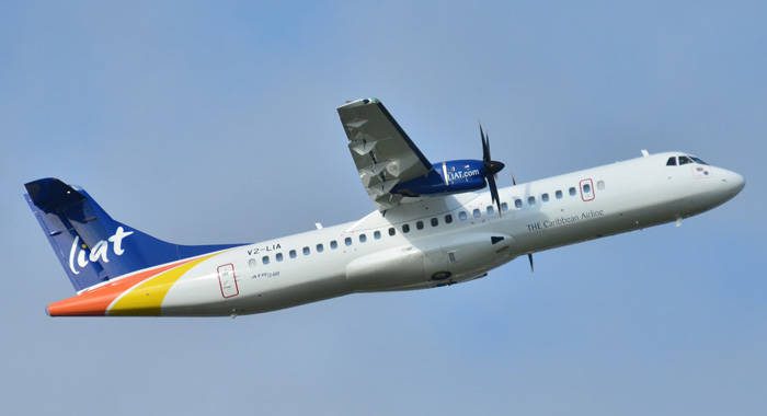 A LIAT ATR-72 aircraft. 
