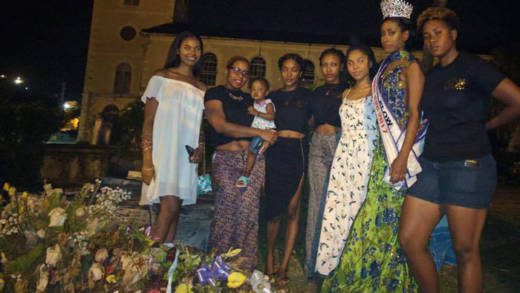 Miss SVG 2017, Jimelle Roberts and some of her friends, including Miss SVG 2014, Shadeisha George visited the grave of Karissa Clarke after Roberts' crowning Saturday night. (Photo: Facebook)