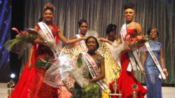 Miss SVG 2017, Jimelle Roberts and other contestants in the show. (iWN photo)