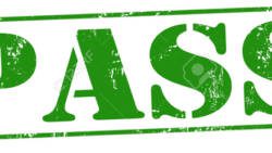 Pass grunge rubber stamp on white, vector illustration