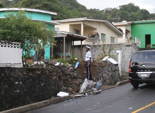 The truck first struck this house, located near to a pre-school. (iWN photo)