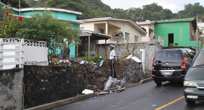 The truck first struck this house, located near to a pre-school. (iWN photo)