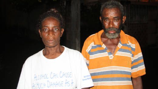 Wyverine Reece, left, and Herbert Stephen, parents of the missing man, Denniston Reece. (iWN photo)