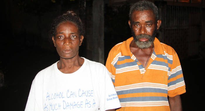 Wyverine Reece, left, and Herbert Stephen, parents of the missing man, Denniston Reece. (iWN photo)
