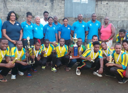 The champions, Owia Young Strikers, and sponsors.