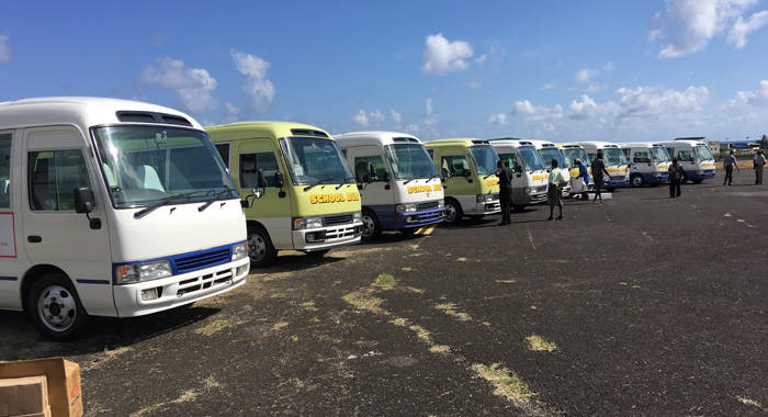 Taiwan paid for eight of the 10 school buses. (iWN photo)
