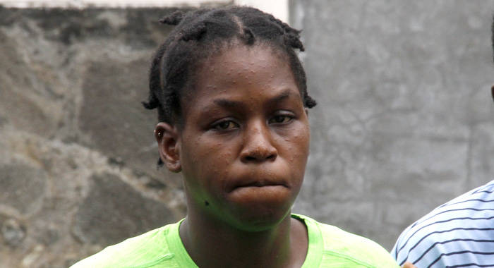 Diana Caine, when she was arraigned in Kingstown last August. (iWN photo)