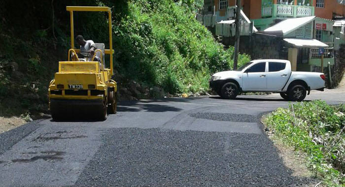 Road works underway in Lowmans Windward. (Photo: Saboto Caesar/Facebook) 