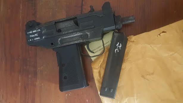 The 9mm Uzi at the centre of the investigation. (Police photo)