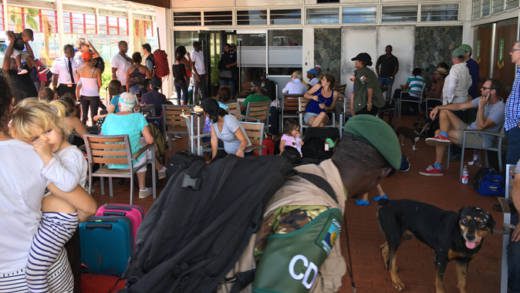 Persons hoping to leave Tortola after Hurricane Irma in Septermber. (CMC Photo).