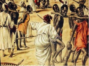 Arab slave traders and their captives