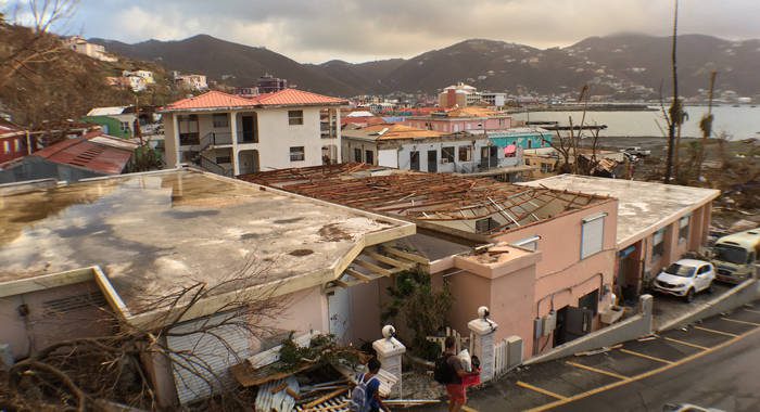 Disasters can have a devastating impact on people's mental health.  This photos shows the impact of Hurricane Irma on the British Virgin Islands in September 2017. (CMC photo)