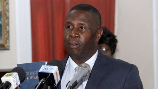 Attorney General Jaundy Martin at his swearing in in September 2017. (iWN photo)
