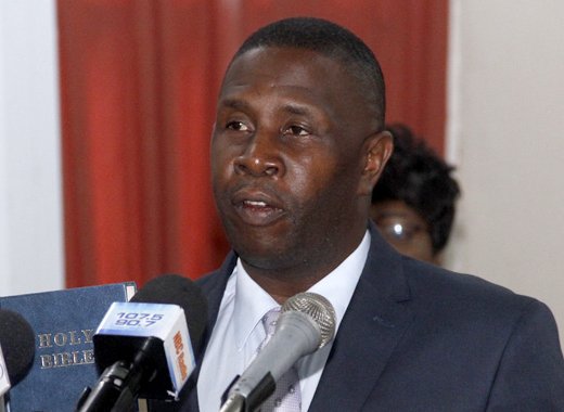 Attorney General Jaundy Martin at his swearing in in September 2017. (iWN photo)