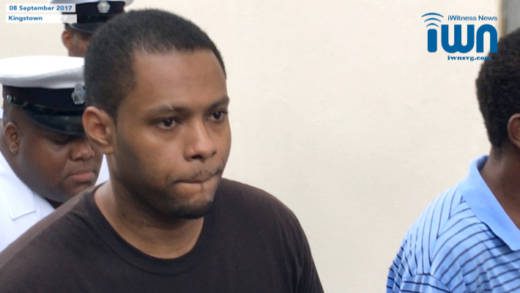 Accused murderer Veron Primus is led back to prison after Friday's court appearance. (iWN photo)