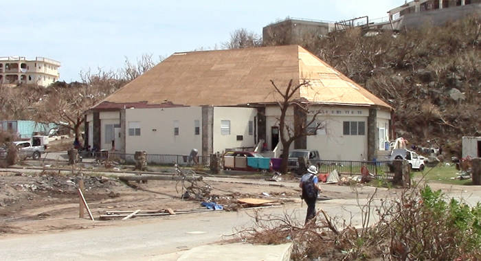 Some 10 Vincentians, including two children, are among Caribbean nationals living in this damaged building after their homes were destroyed. (iWN photo)