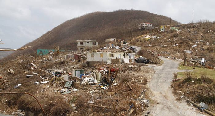 There is widespread devastation of the housing stock in the British Virgin Islands. (CMC photo)