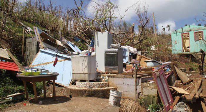 Hurricane Maria left significant damage to housing in Bataca in the Kalinago Territory and other areas of Dominica. (CMC photo)