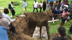 Raphael and Wendell O'Neil of Vermont were buried in Kingstown just before noon Thursday. (iWN photo)