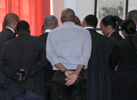 Lawyers for the NDP and the petitions in discussion during ta hearing in the matter in October 2017. (iWN photo)