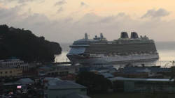 Britannia in Kingstown at dusk on Nov. 8. (Photo: Dexstar Rose/Facebook)