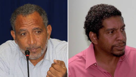 Opposition Leader, Dr. Godwin Friday, right, and Finance Minister, Camillo Gonsalves. (iWN file photos)