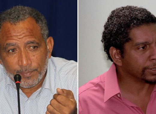Opposition Leader, Dr. Godwin Friday, right, and Finance Minister, Camillo Gonsalves. (iWN file photos)