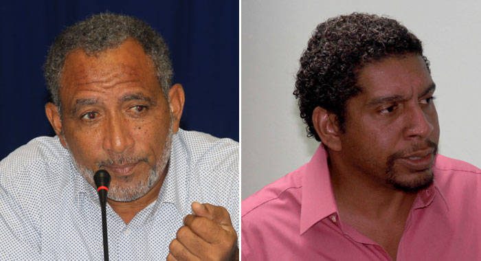 Opposition Leader, Dr. Godwin Friday, right, and Finance Minister, Camillo Gonsalves. (iWN file photos)