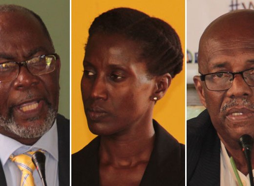 From left, St. Clair Leacock, Sherlan "Zita" Barnwell, Arnhim Eustace. (iWN file photos)