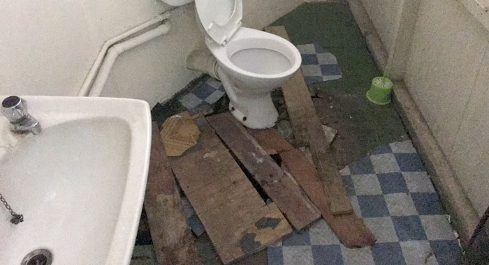 Restroom floor