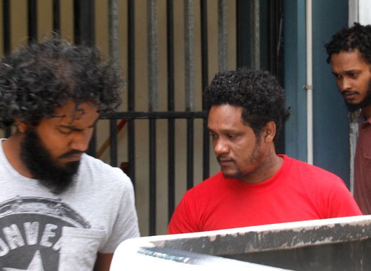 From left, Mario Chitolie, Aaron Kadoo, and Jammy Harry. (iWN photo) 