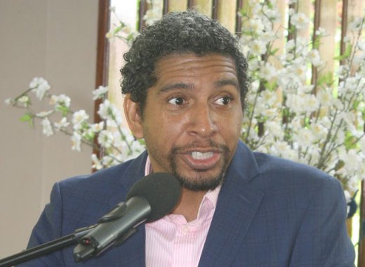 Minister of Finance, Camillo Gonsalves, also has ministerial responsibility for statistics. He is photographed her at the Chamber of Commerce's event last Thursday.