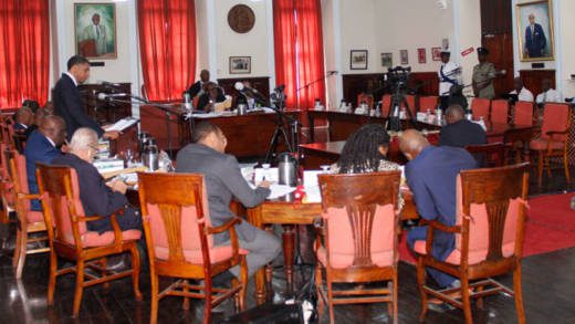 Empty opposition benches as Minister of Finance, Camillo Gonsalves, presented his first Estimates last week Monday. (iWN photo)