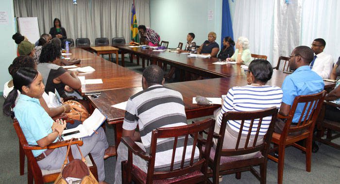 Participants at Wednesday's planning meeting for Everything Vincy Plus Expo 2018.
