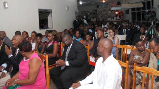 Police officers and their guest during a light moment at Thursday's event. (iWN photo)