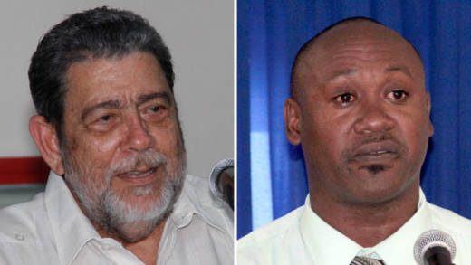 Prime Minister Dr. Ralph Gonsalves, left, and chair of the Police Welfare Association, Sergeant Brenton Smith. (iWN file photos)