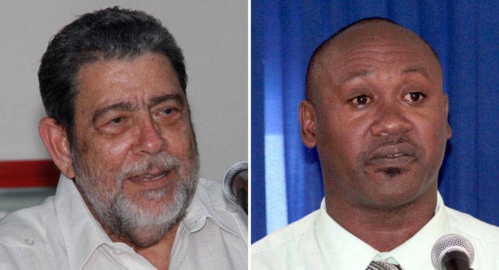 Prime Minister Dr. Ralph Gonsalves, left, and chair of the Police Welfare Association, Sergeant Brenton Smith. (iWN file photos)