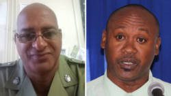 Superintendent of Police, Richard Browne, left, is in charge of the elections. At left is Sargeant Brenton Smith, incumbent chair of the Police Welfare Association. (Photo: Facebook & iWN)