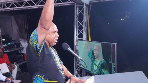 Minister of Tourism, Cecil "Ces" McKie speaking at the event on Saturday. (Photo: Lance Neverson/Facebook) 